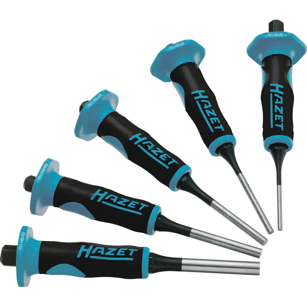 Chasse-goupilles 3/4/5/6/8mm 150mm avec manche bi matière - boîte carton de 5pcs HAZET - HZ148257