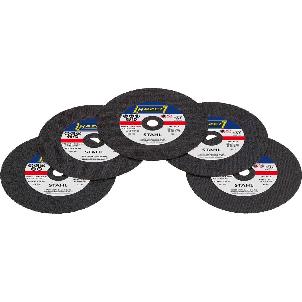 Disque a tronconner acier 100x1x9,53mm pour meuleuse HZ190515 - lot de 5 pièces HAZET - HZ201549