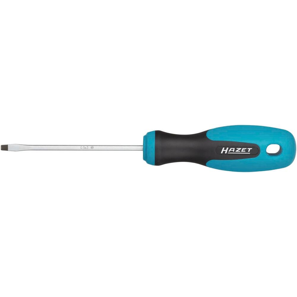 Tournevis plat 3x80mm à manche antidérapant en 3 composants HAZET - HZ205127