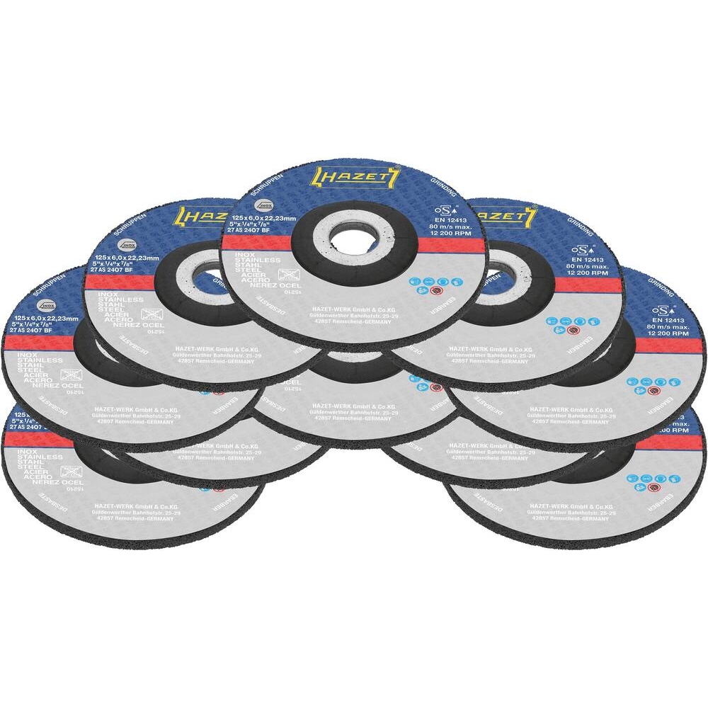 Disque à ébarber 125x6x22mm pour meuleuse d'angle - lot de 10 pcs HAZET - HZ219087