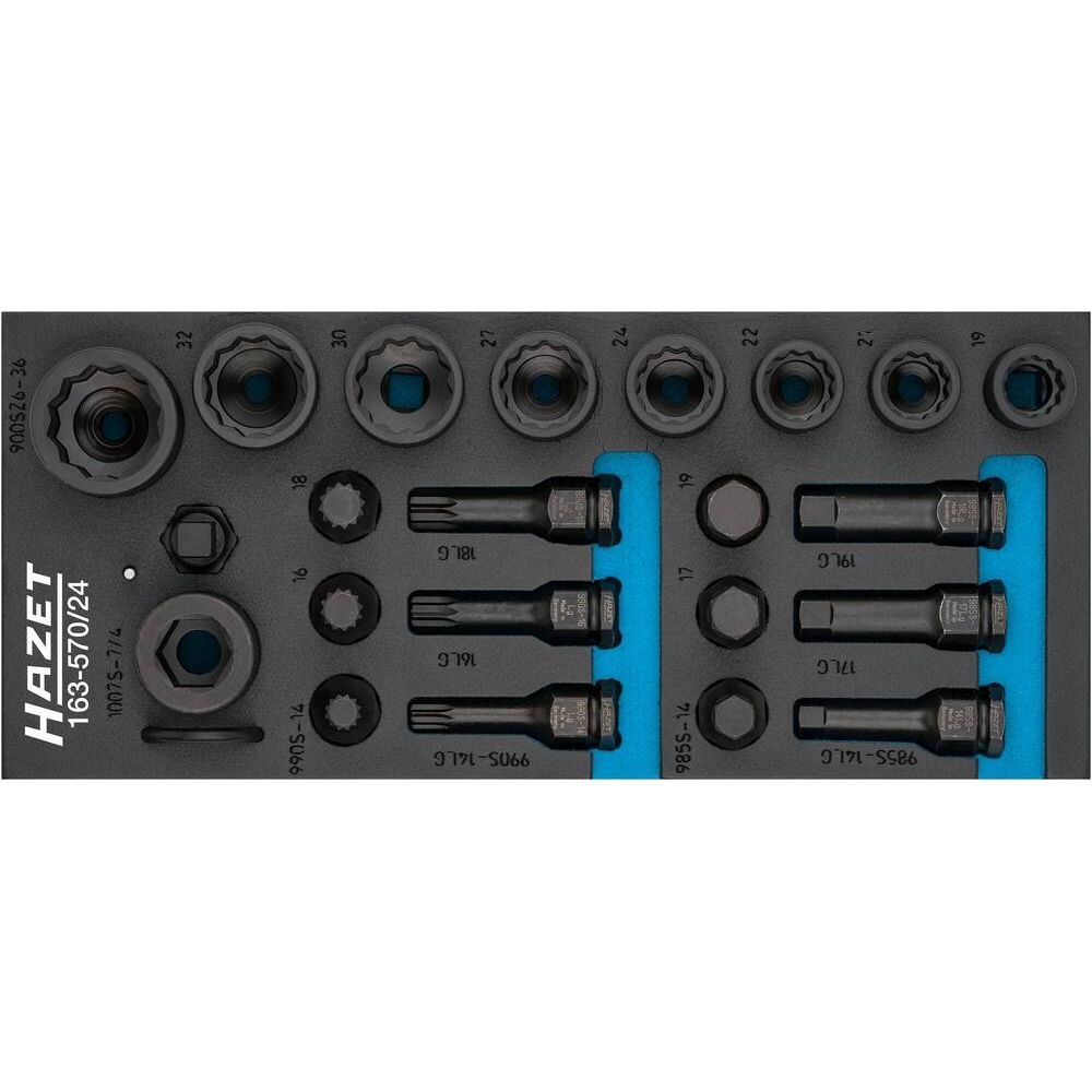 Module mousse 172x392mm douilles à chocs - 24 pièces HAZET - HZ233441