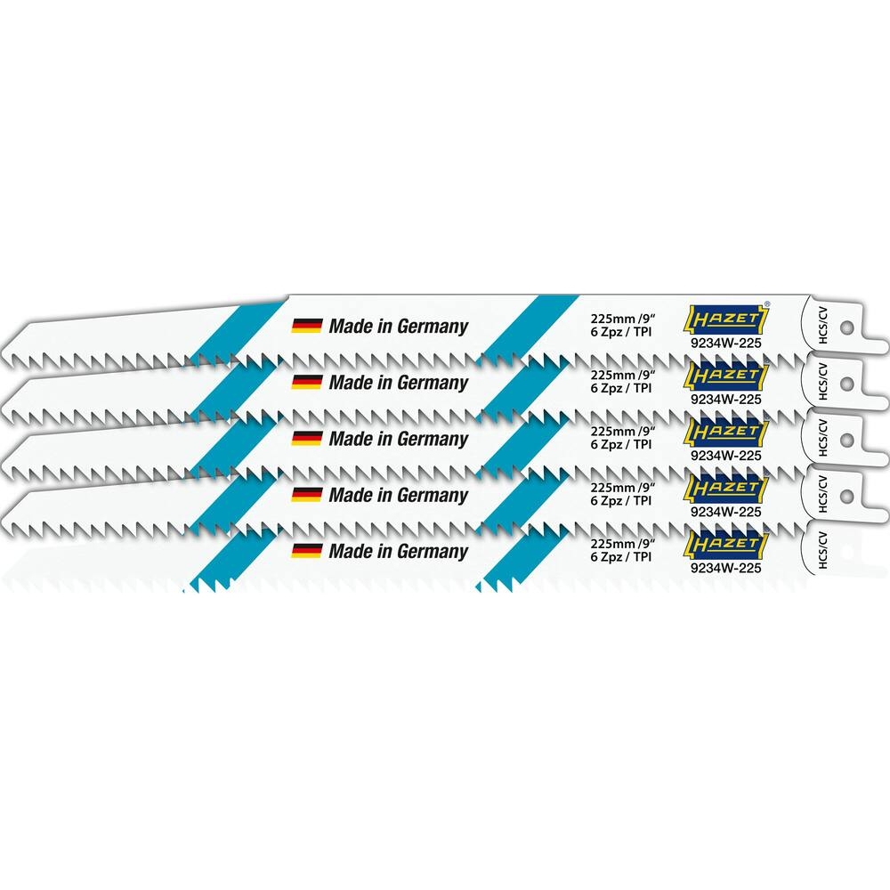 Lame de scie sabre bois/PVC/ placo 205mm - lot de 5 pcs HAZET - HZ239429