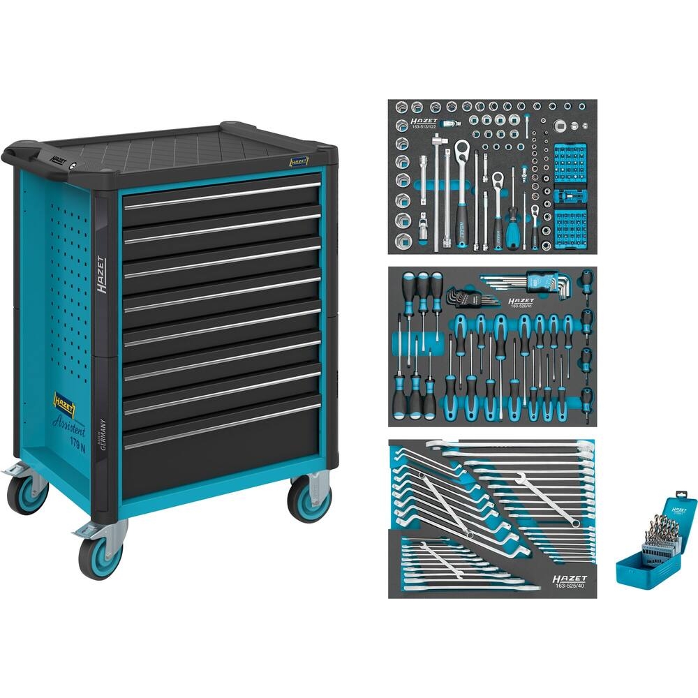 Servante d'atelier assistent avec assortiment - 228 pièces HAZET - HZ250394