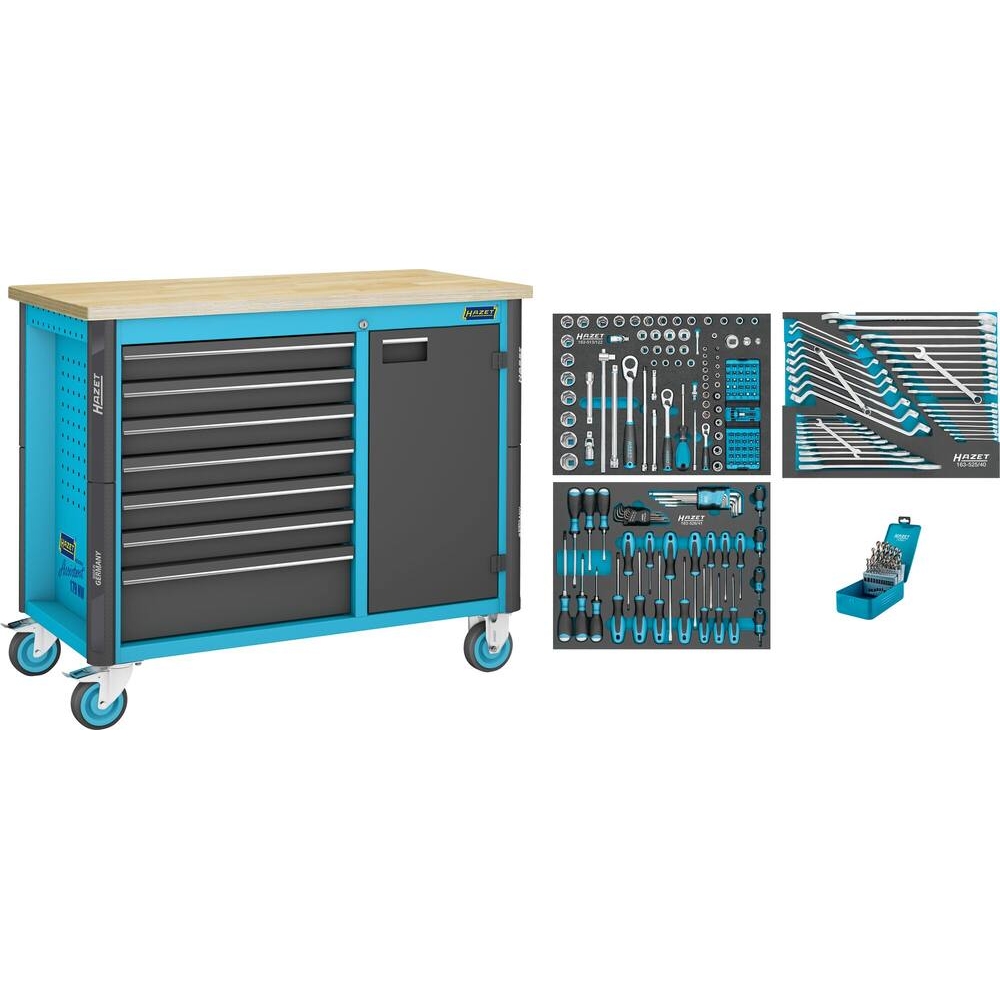 Etabli mobile assistent avec assortiment - 228  pièces HAZET - HZ250479