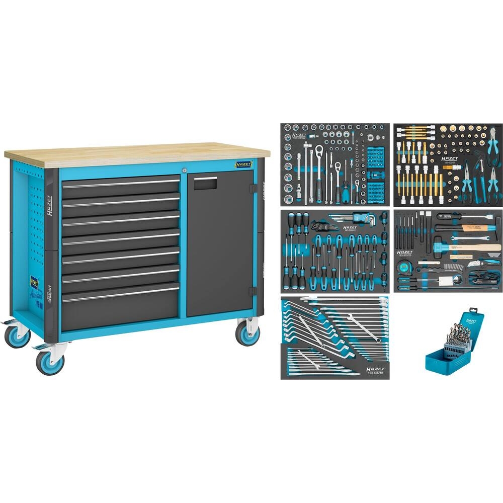 Etabli mobile assistent avec assortiment - 314  pièces HAZET - HZ250493