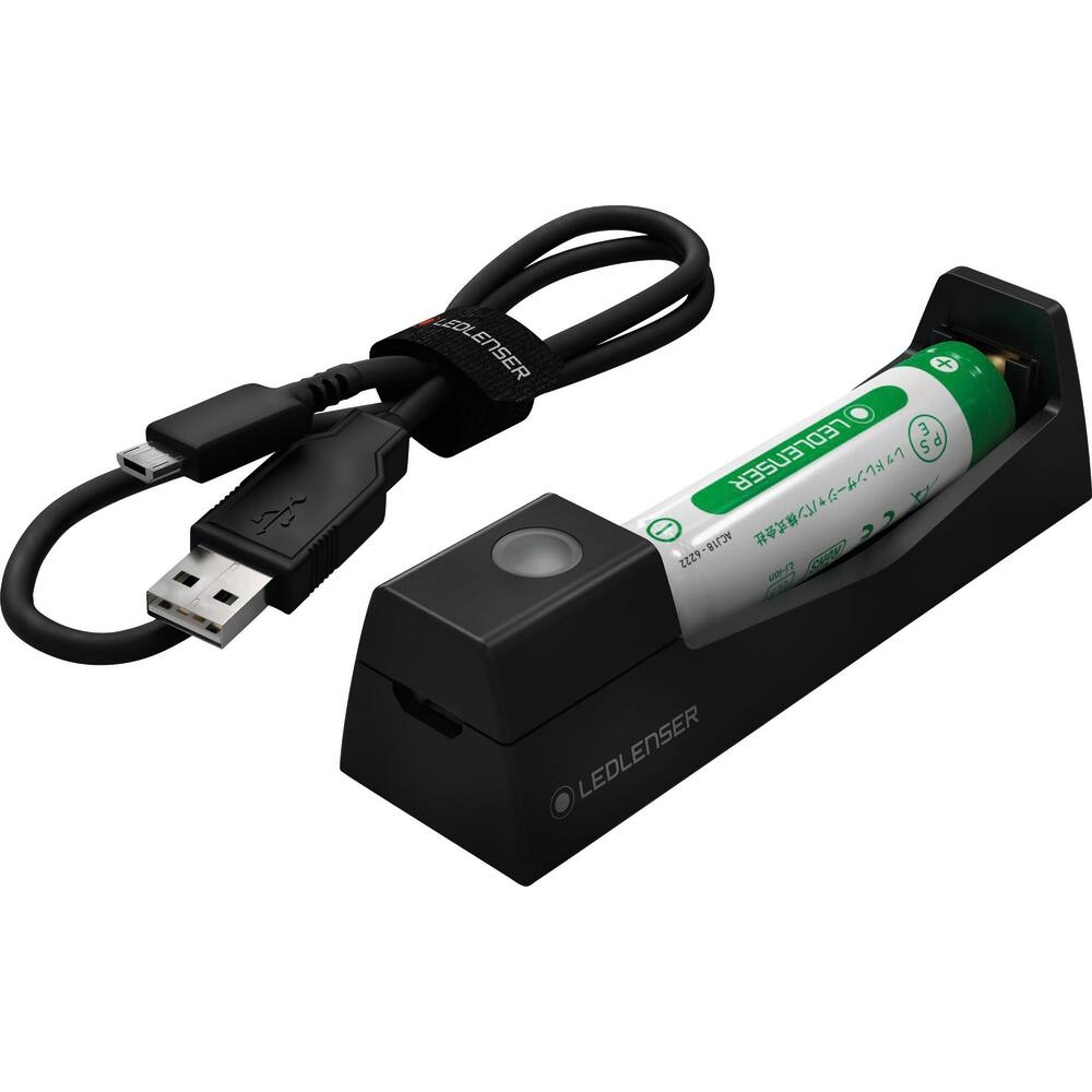Batterie rechargeable li-ion 3,7V 750mAh et chargeur externe pour P5 CORE, P5R CORE/WORK, iH5, iH5R,MH3/4/5, ML4/WL LEDLENSER - LL500986