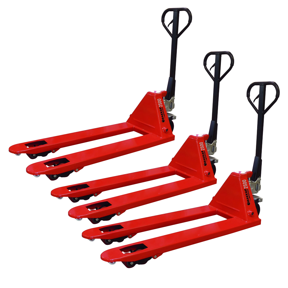 Lot 3 transpalettes manuel 2,5T DRAKKAR Equipement fourche 1150x550mm