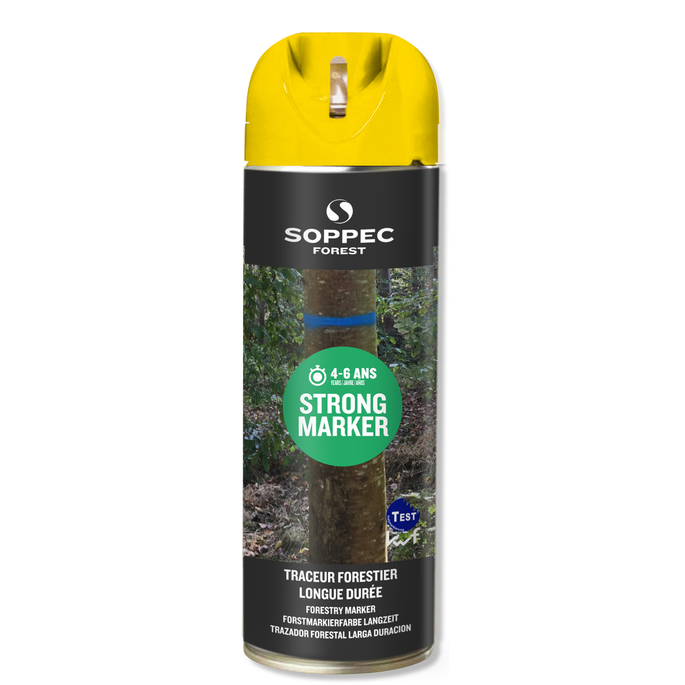 Bombe de peinture - Traceur strong marker SOPPEC longue durée jaune 4-6 ans - 131702o