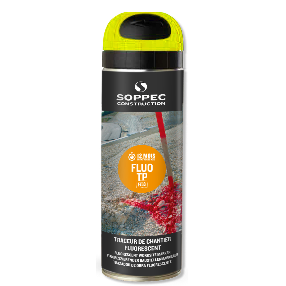 Bombe de peinture - Traceur SOPPEC de chantier fluo tp jaune 9-12 mois - 141517