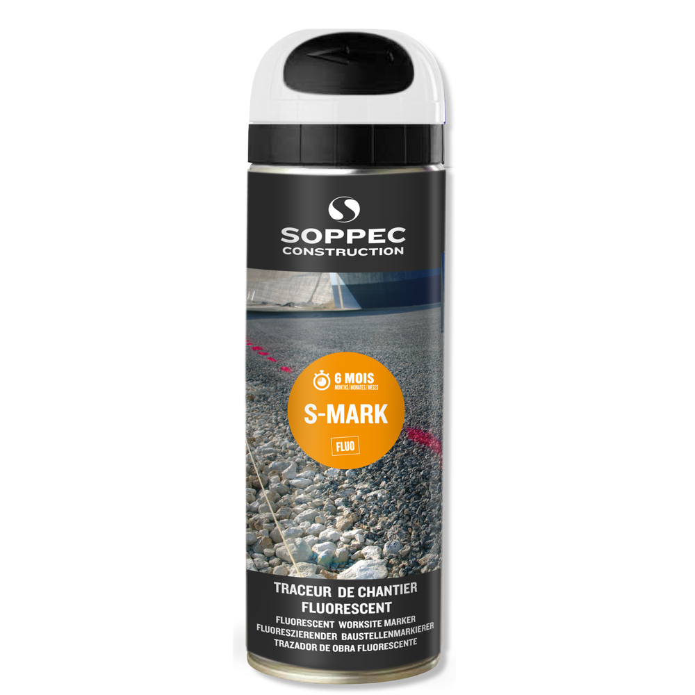 Bombe de peinture - Traceur de chantier SOPPEC blanc fluo s mark 3-6 mois - 141900