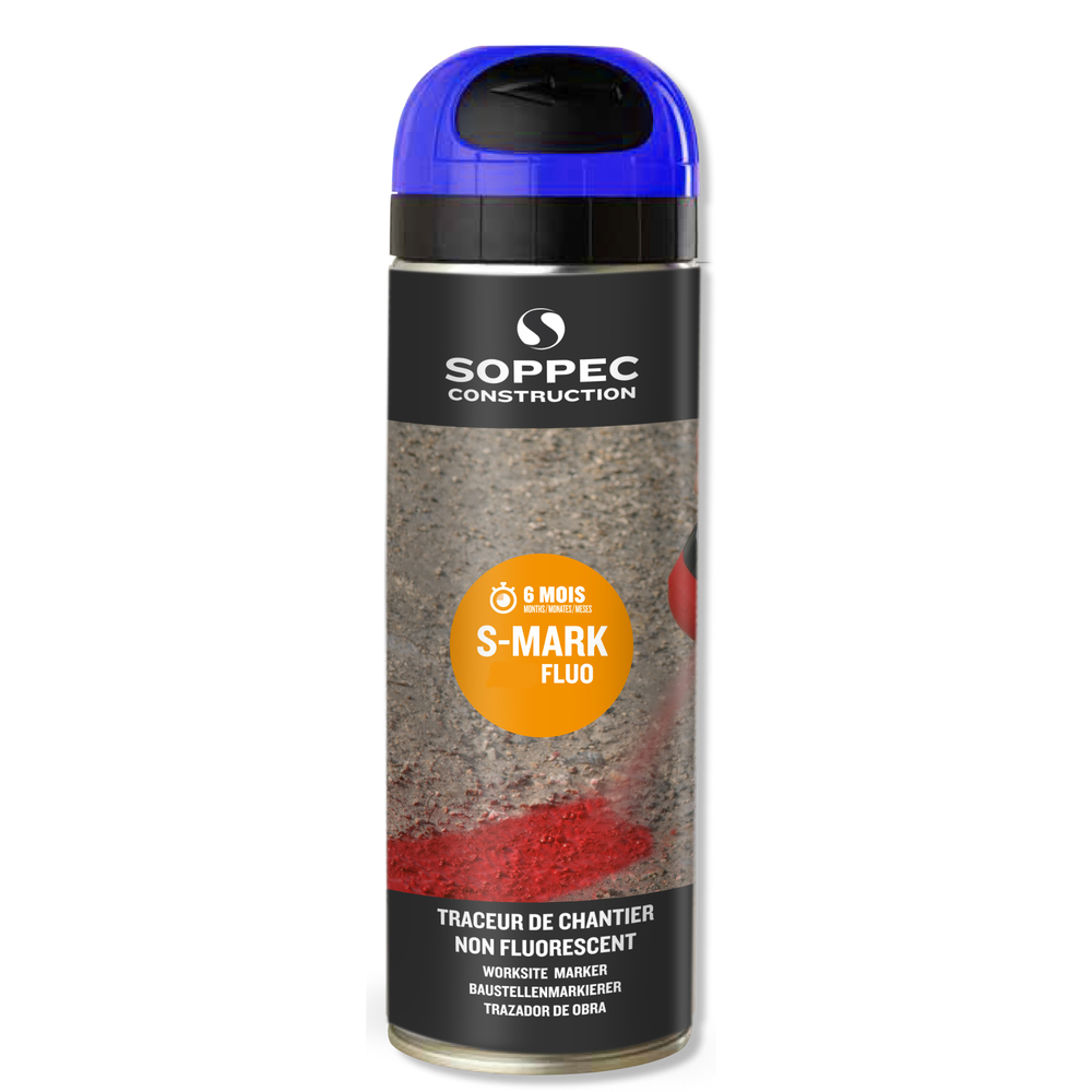 Bombe de peinture - Traceur de chantier SOPPEC bleu fluo s mark 3-6 mois - 141919