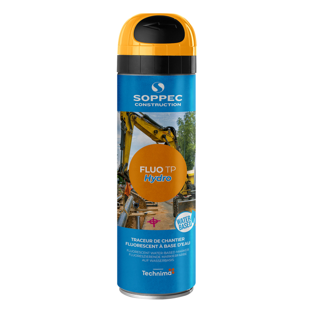 Bombe de peinture - Traceur chantier orange fluo tp hydro SOPPEC - 143516
