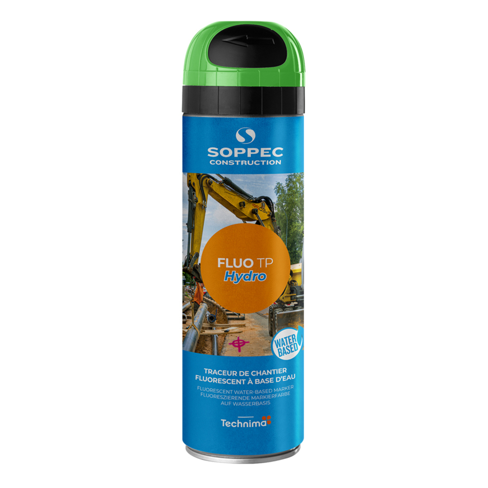 Bombe de peinture - Traceur chantier vert fluo tp hydro SOPPEC - 143518