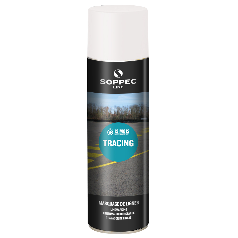 Bombe de peinture - Traceur de ligne SOPPEC pour le marquage blanc tracing 500 ml -151600
