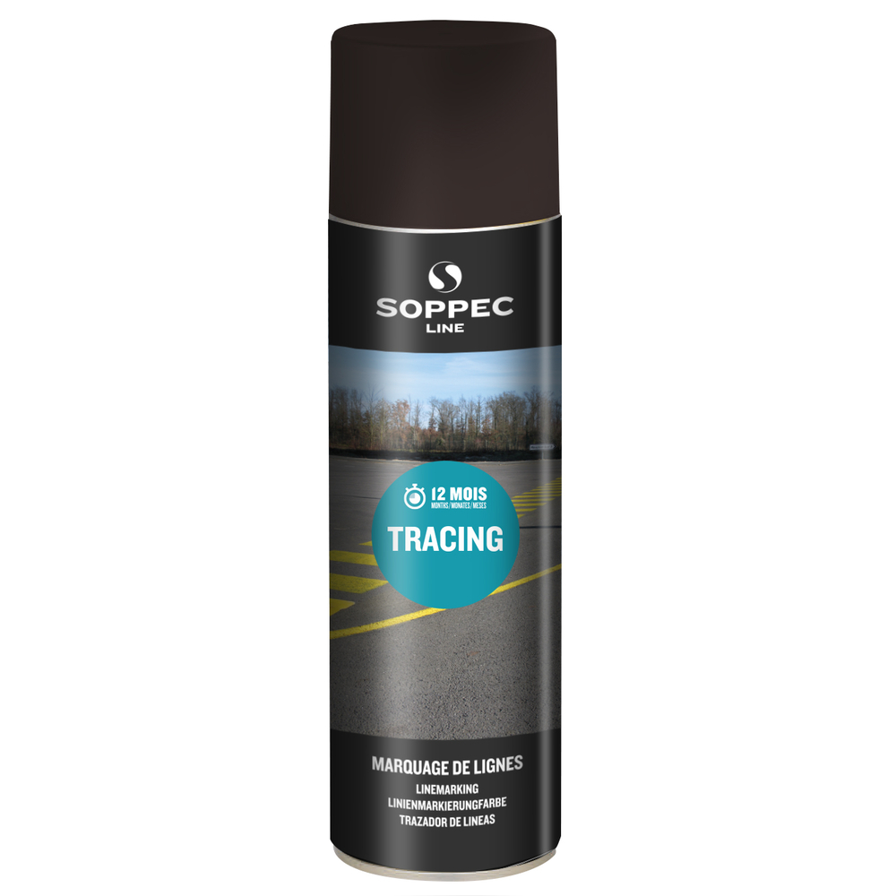 Bombe de peinture - Traceur de ligne SOPPEC pour le marquage noir tracing 500 ml - 151603