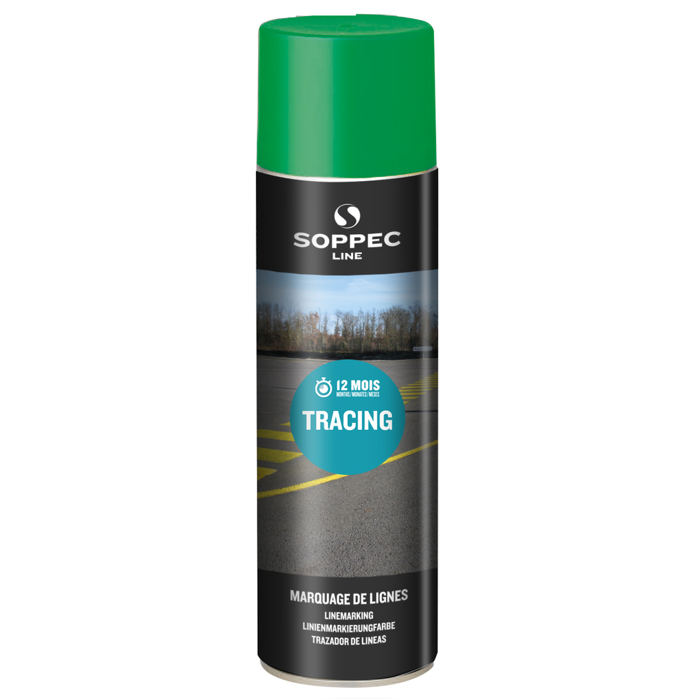 Bombe de peinture - Traceur de ligne SOPPEC pour le marquage vert tracing 500 ml -151605