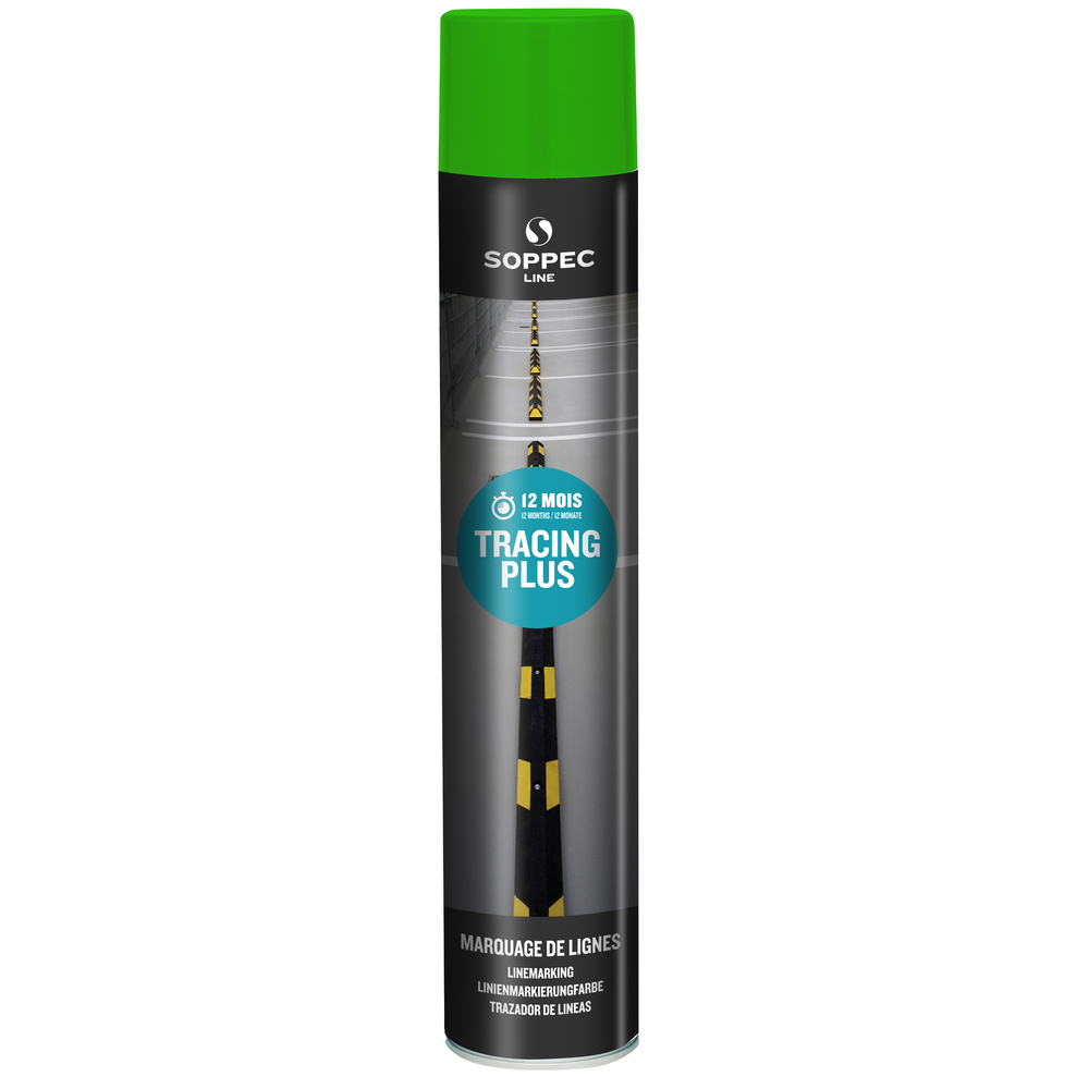 Bombe de peinture - Traceur de ligne SOPPEC pour marquage au sol vert tracing plus 750 ml-151705