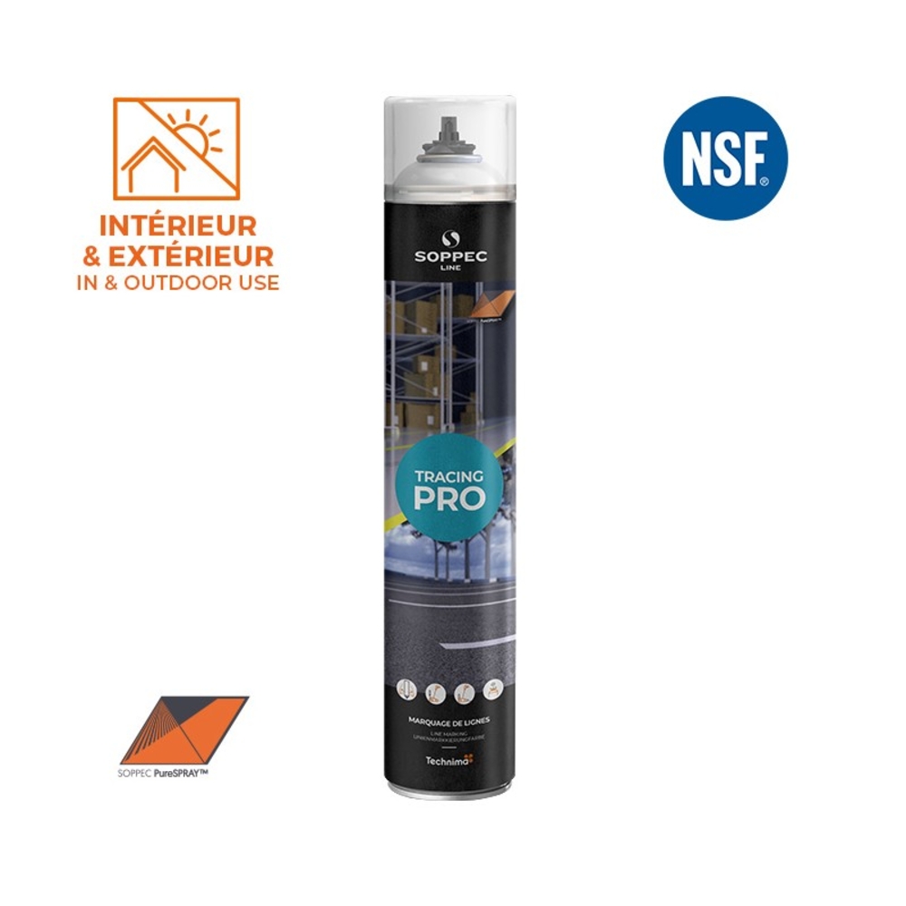 Peinture BLANCHE 750 ml en aérosol TRACING PRO SOPPEC 152000O