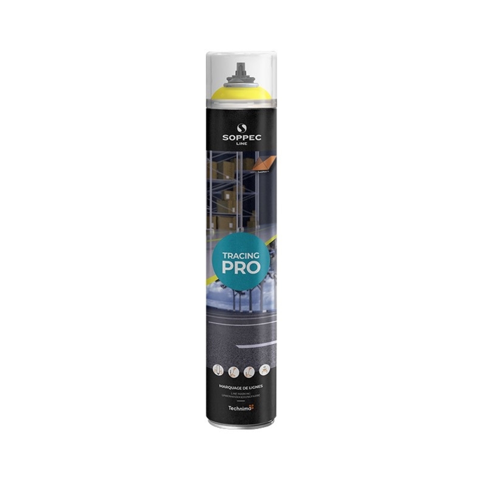 Peinture JAUNE 750 ml en aérosol TRACING PRO SOPPEC 152002O