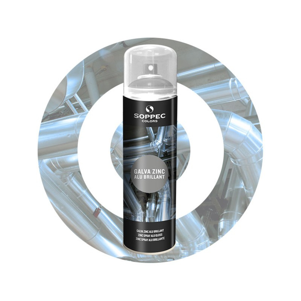 Peinture de galvanisation 400ml SOPPEC Zinc Alu brillant- 424000