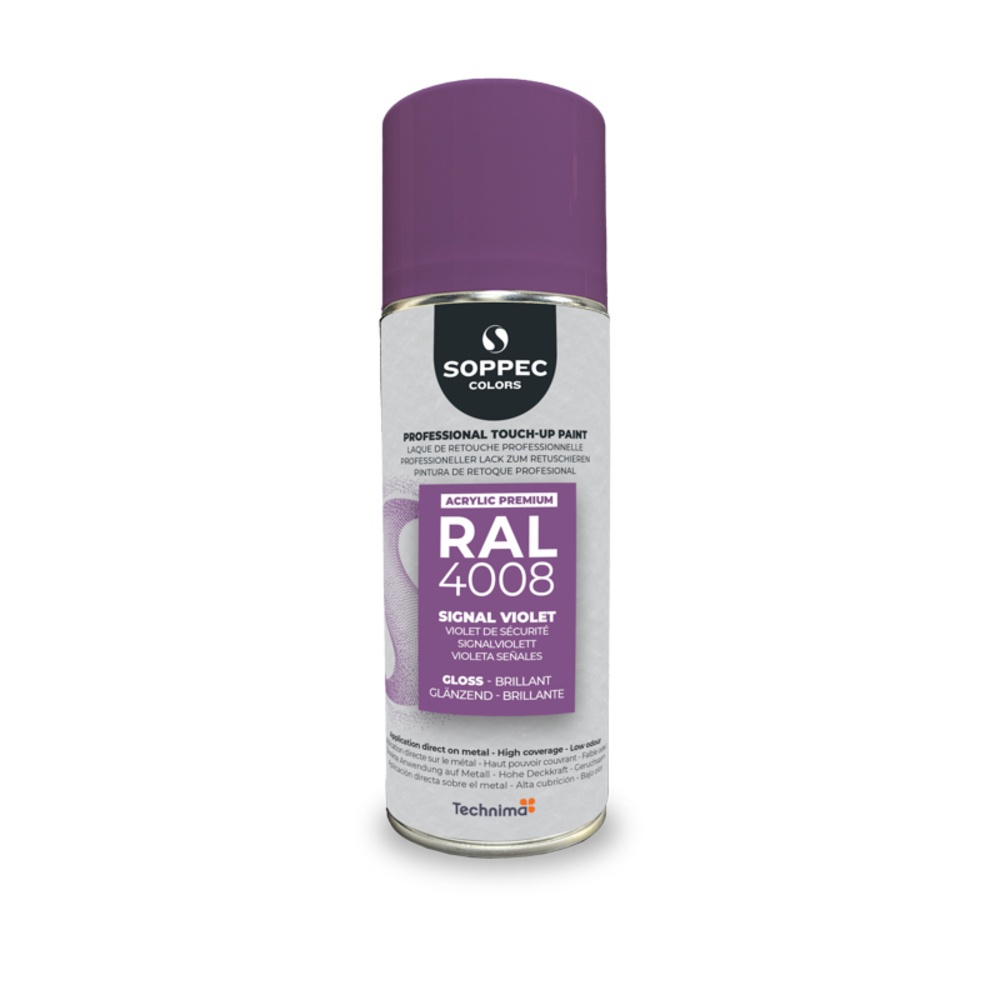 SOPPEC ACRYL PREMIUM RAL4008  BRILLANT 400ML ( violet de sécurité) - SOPPEC -424109