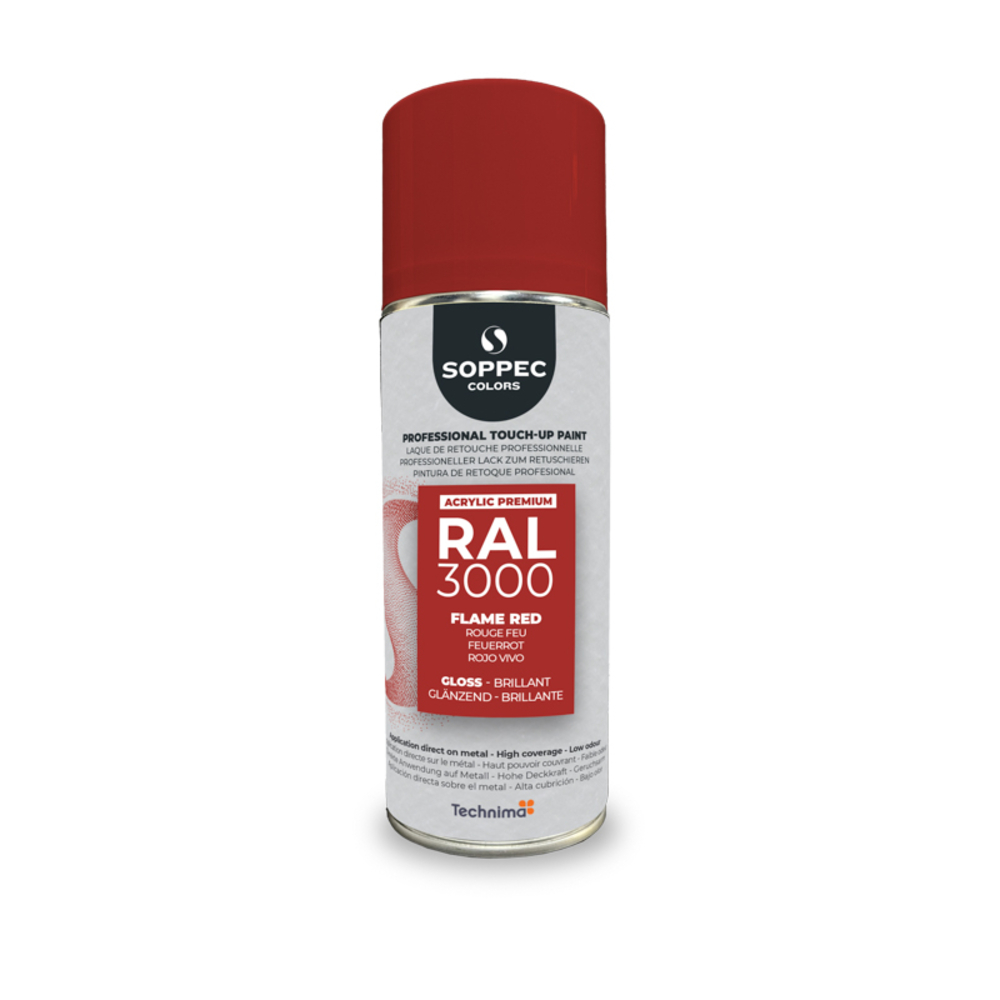 SOPPEC ACRYL PREMIUM RAL3000  BRILLANT 400ML (rouge feu) - SOPPEC - 424110