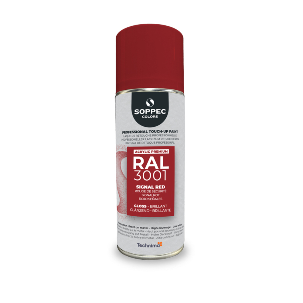 SOPPEC ACRYL PREMIUM RAL3001  BRILLANT 400ML (rouge de sécurité) - 424111 SOPPEC - 