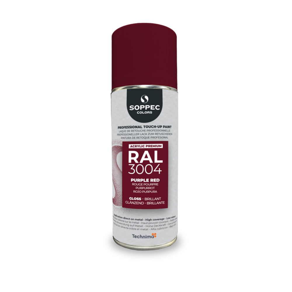 SOPPEC ACRYL PREMIUM RAL3004  BRILLANT 400ML ( rouge pourpre) - SOPPEC - 424112