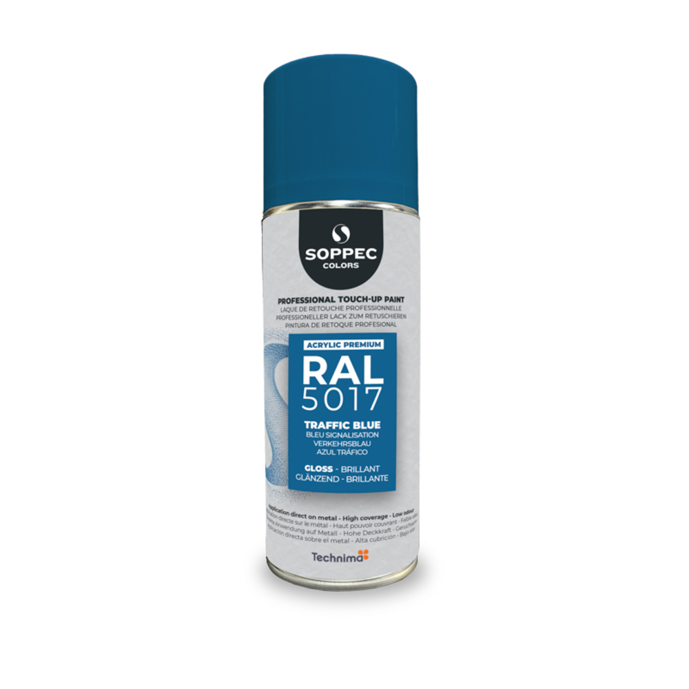 SOPPEC ACRYL PREMIUM RAL5017  BRILLANT 400ML (bleu signalisation) - SOPPEC - 424119 