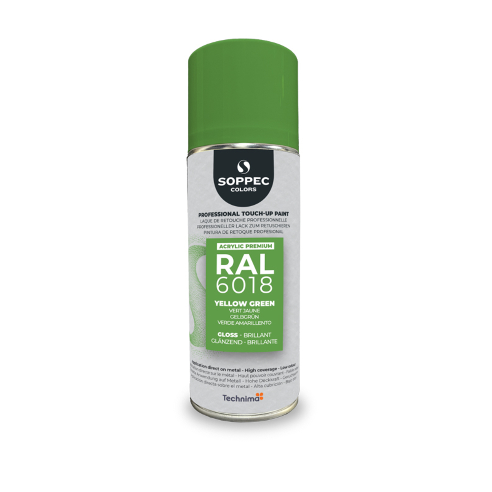 SOPPEC ACRYL PREMIUM RAL6018  BRILLANT 400ML ( vert jaune) - SOPPEC - 424122