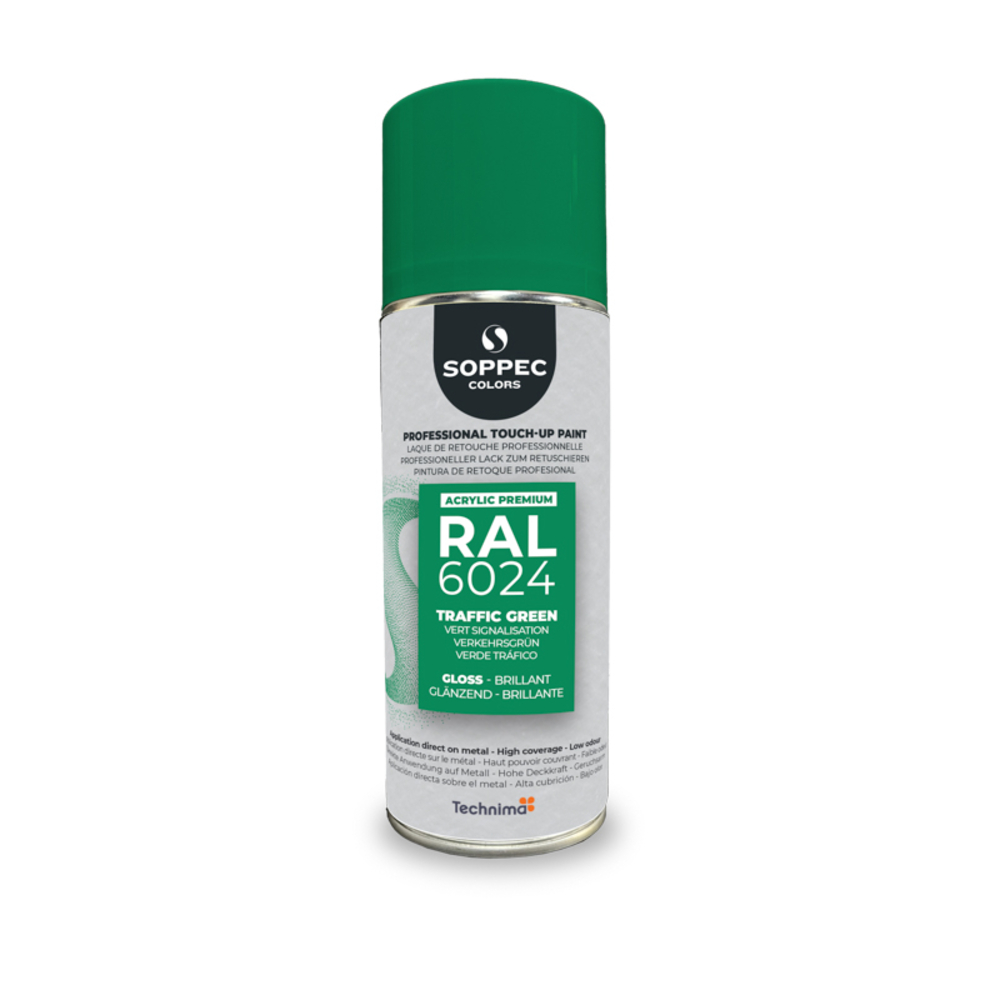 SOPPEC ACRYL PREMIUM RAL6024  BRILLANT 400ML ( vert signalisation) - SOPPEC - 424123