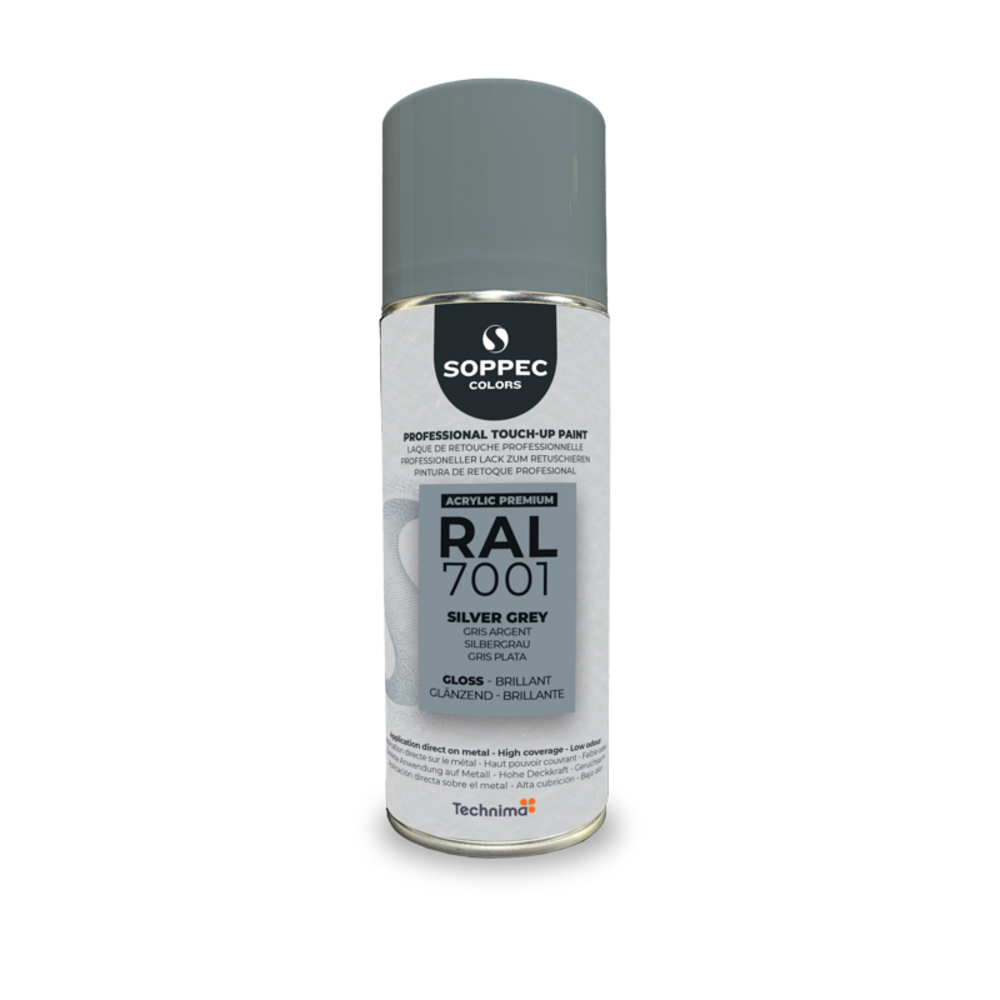 SOPPEC ACRYL PREMIUM RAL7001  BRILLANT 400ML ( gris argent) - SOPPEC - 424124