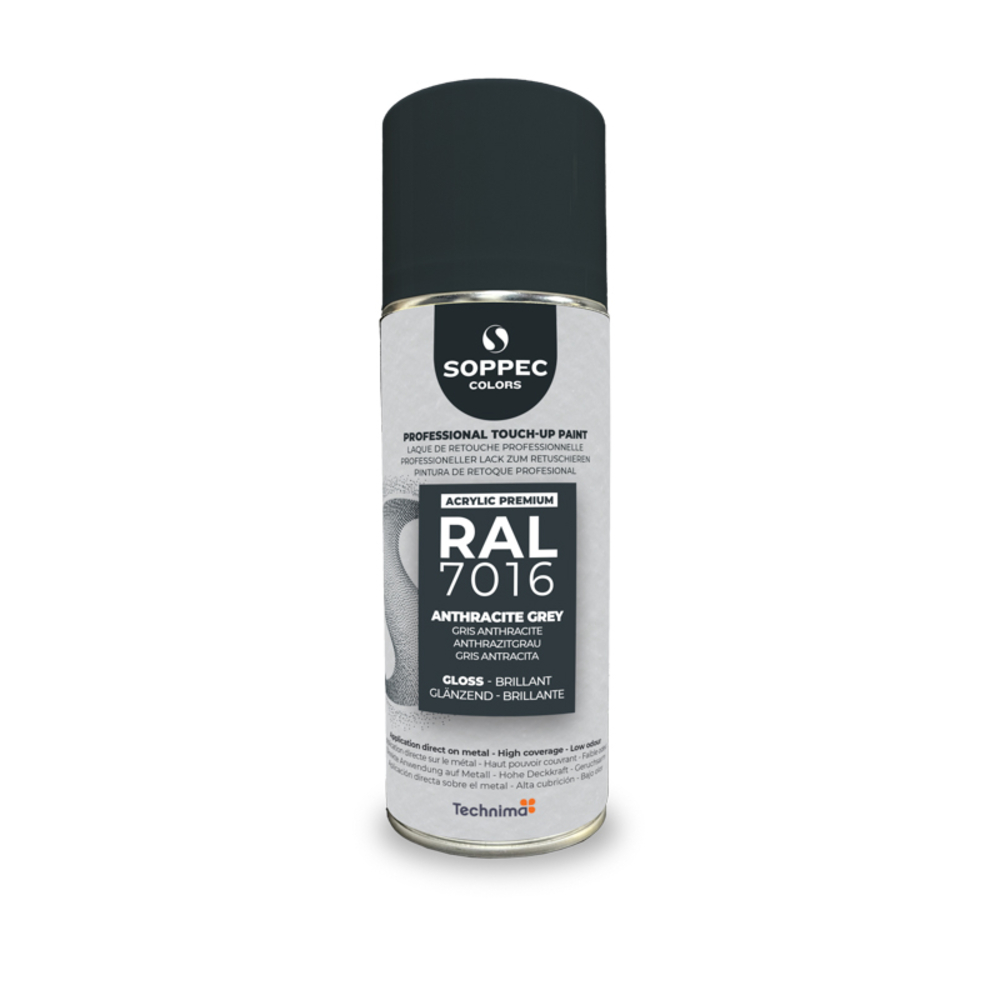 SOPPEC ACRYL PREMIUM RAL7016  BRILLANT 400ML ( gris anthracite) - SOPPEC - 424125