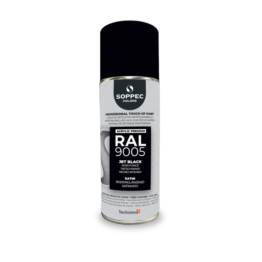 SOPPEC ACRYL PREMIUM RAL9005 SATIN 400ML (noir foncé) - SOPPEC - 424132
