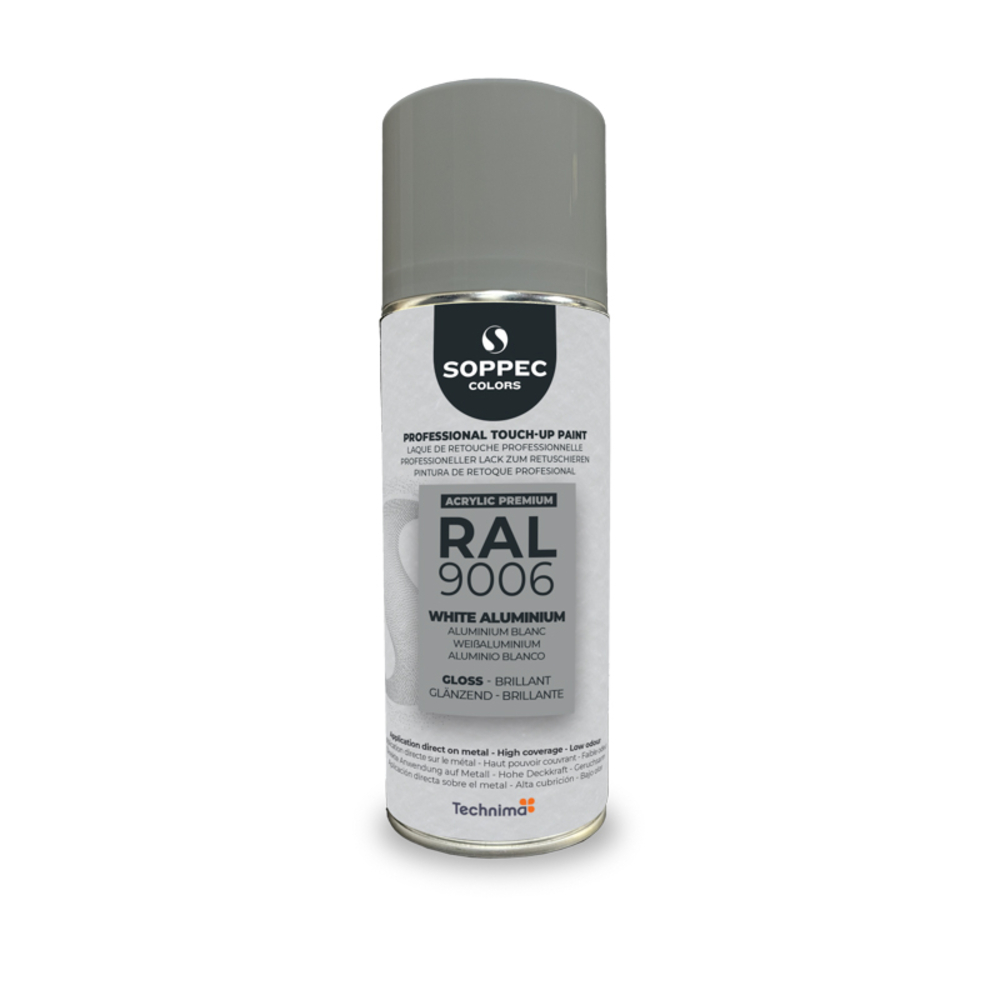 SOPPEC ACRYL PREMIUM RAL9006 BRILLANT 400ML (aluminium blanc) - SOPPEC - 424134