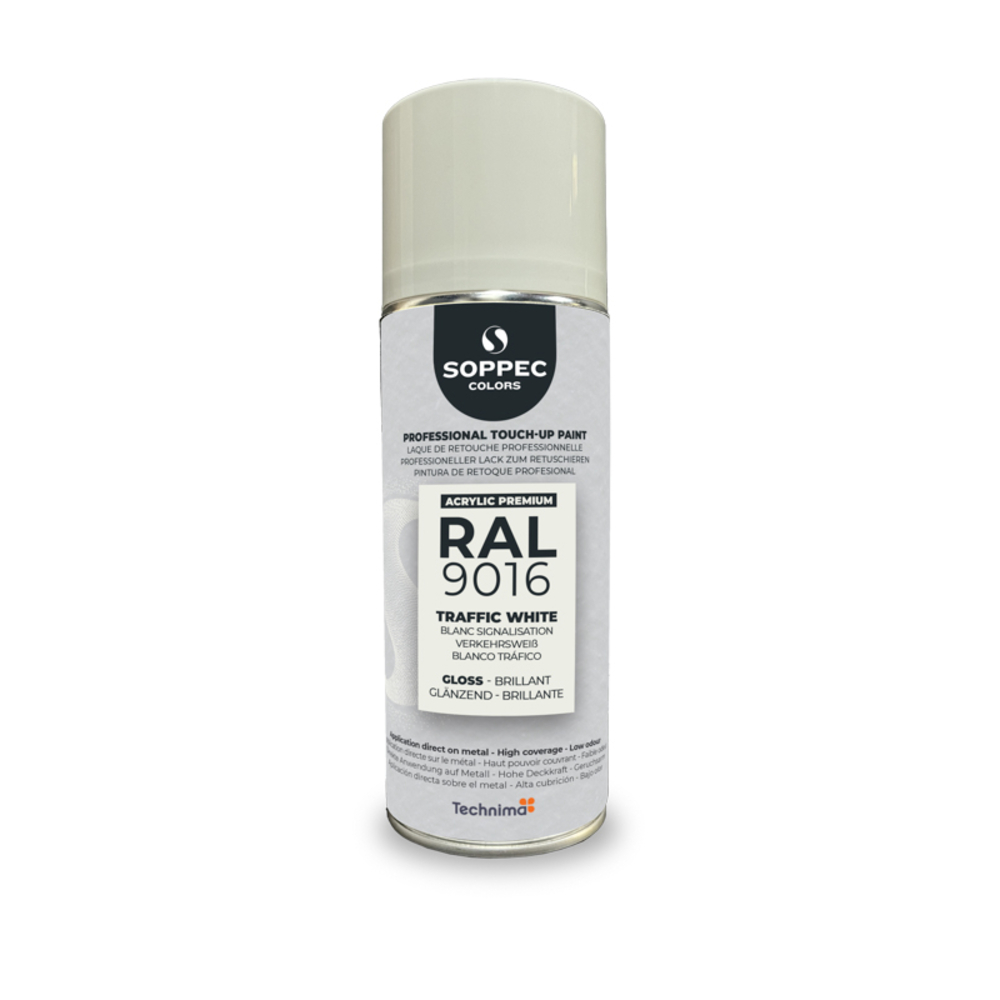 SOPPEC ACRYL PREMIUM RAL9016 BRILLANT 400ML (blanc signalisation) - SOPPEC - 424138