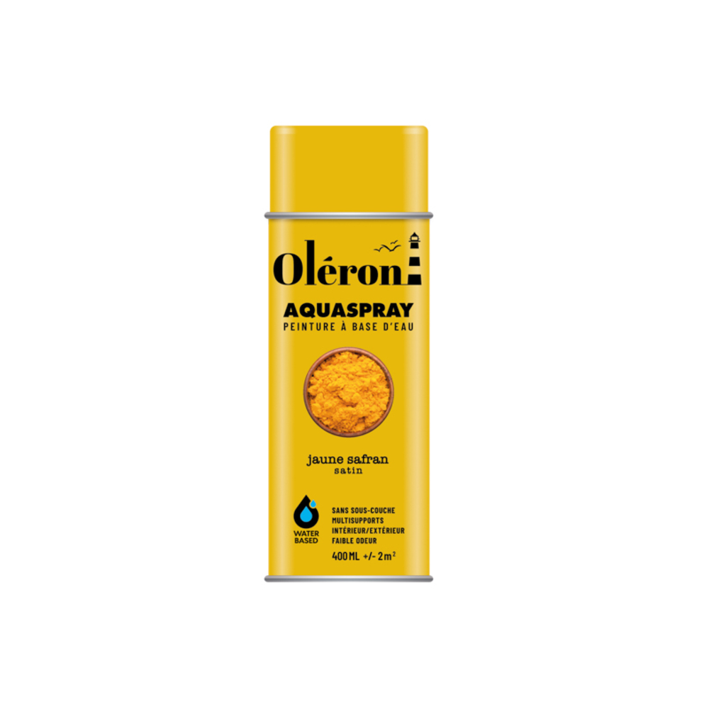 BOMBE DE DECORATION AQUASPRAY JAUNE SATINE 400ML OLERON 561003