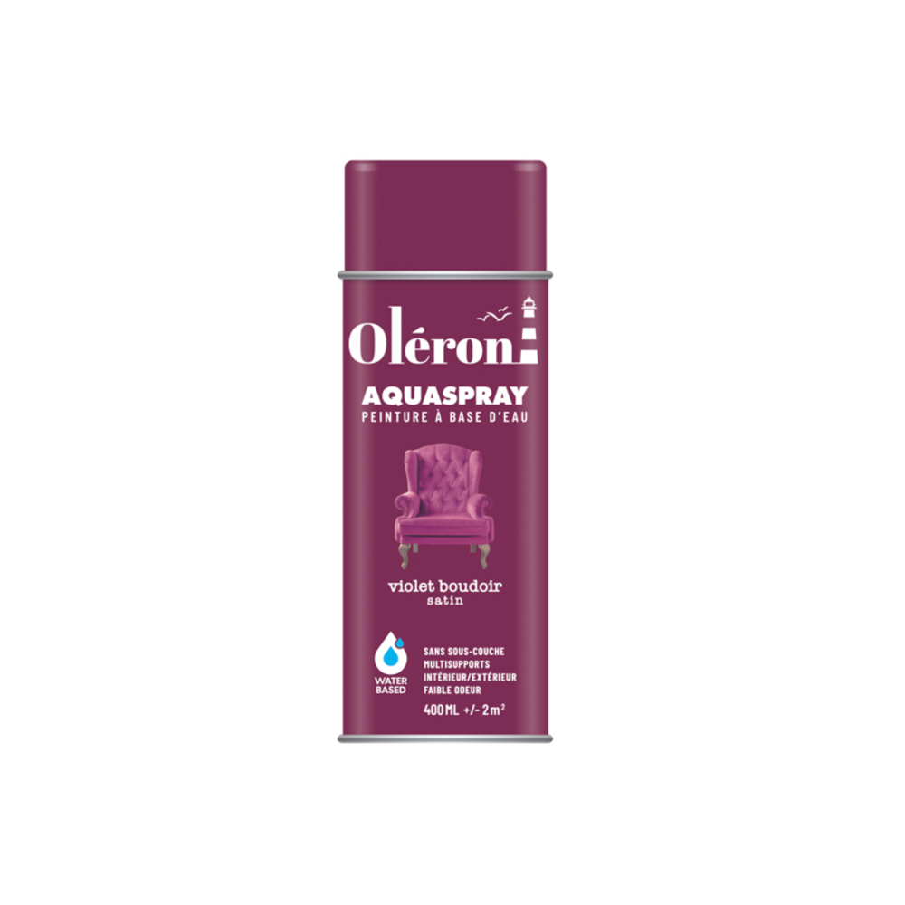 BOMBE DE DECORATION AQUASPRAY VIOLET SATINE 400ML OLERON 561007
