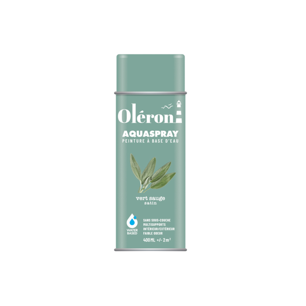 BOMBE DE DECORATION AQUASPRAY VERT SAUGE SATINE 400ML OLERON 561009