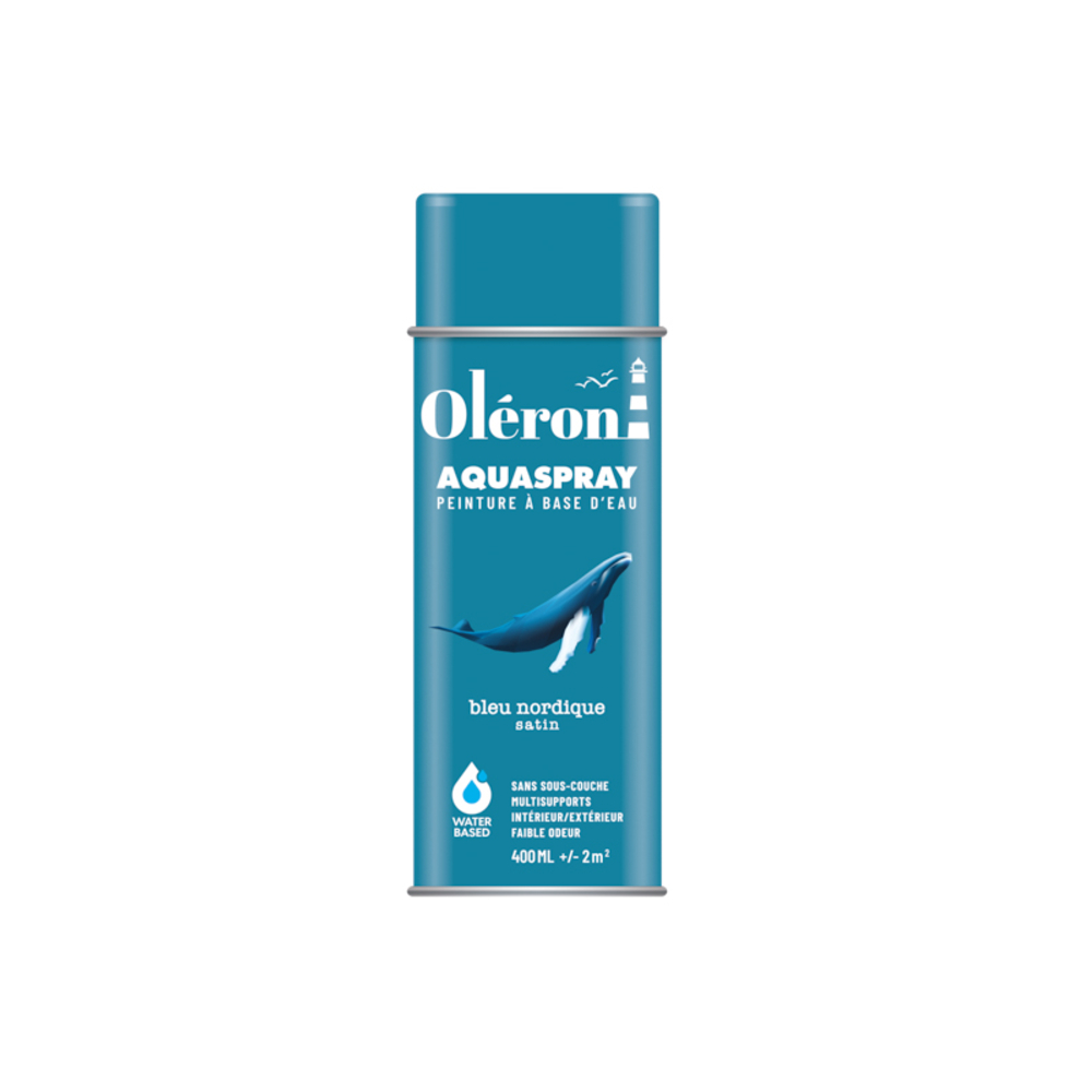 BOMBE DE DECORATION AQUASPRAY BLEU NORDIQUE SATINE 400ML OLERON 561013