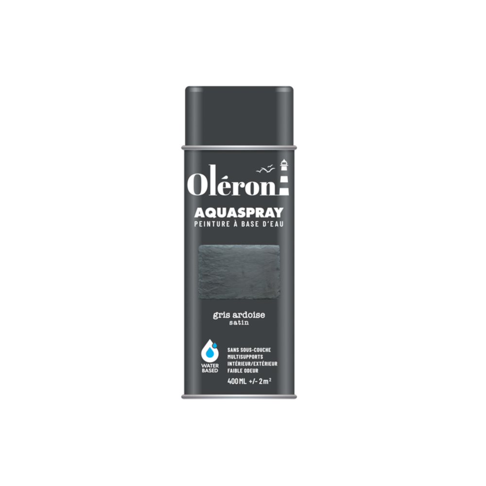 BOMBE DE DECORATION AQUASPRAY GRIS ARDOISE SATINE 400ML OLERON  561018
