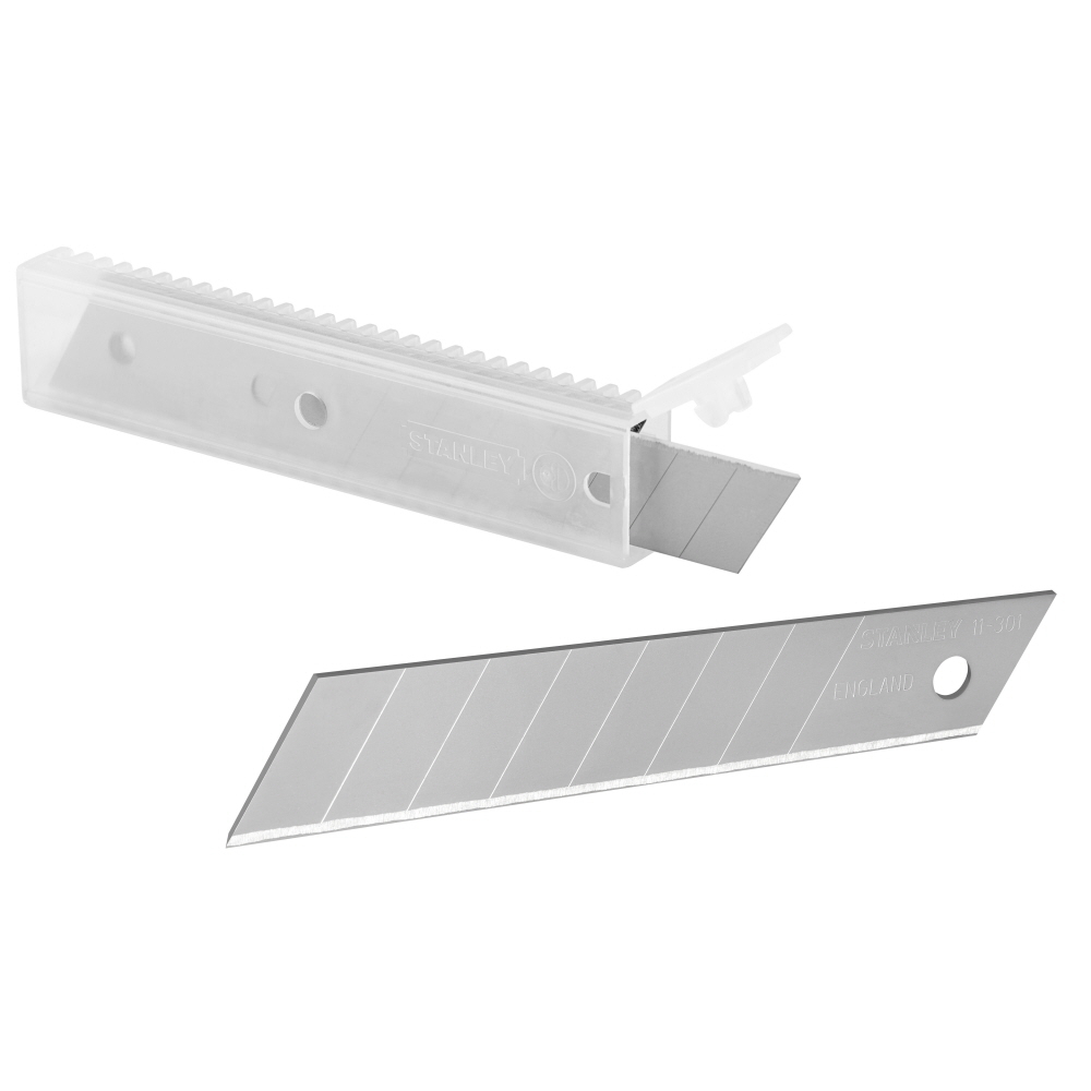 LAMES DE CUTTERS 18MM - DISTRIBUTEUR 10 LAMES STANLEY - 0-11-301