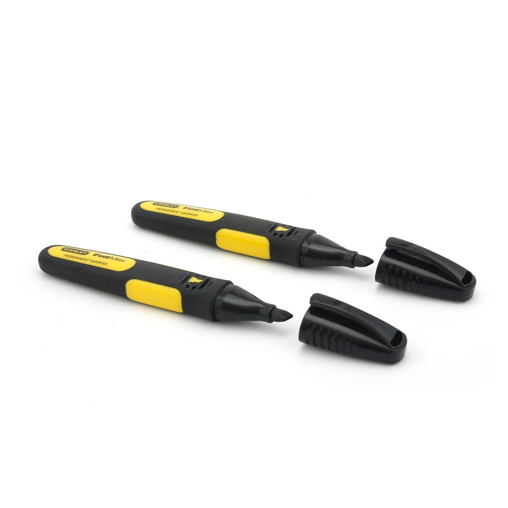 Marqueurs noirs pointe large biseautée - 2 pièces - Fatmax - 0-47-314 - STANLEY FATMAX