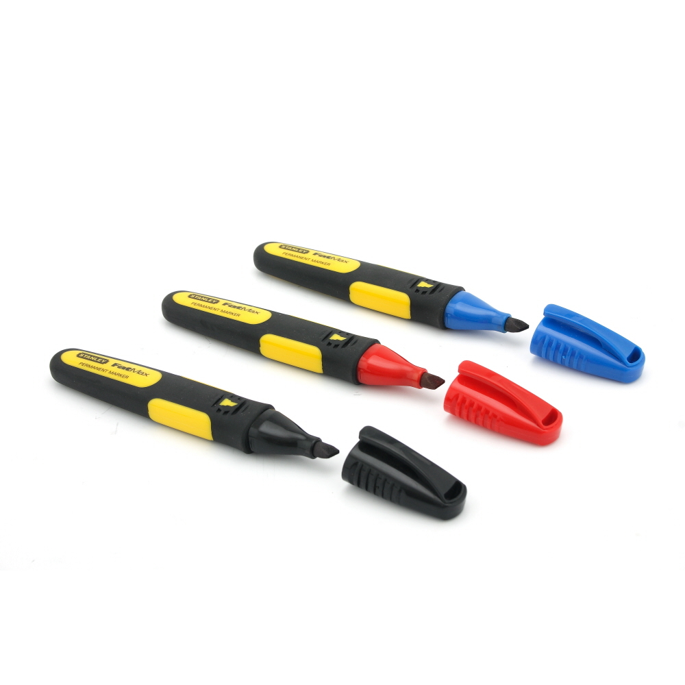 MARQUEUR 3 COULEURS POINTE LARGE BISEAUTEE - CARTE 3PCS - STANLEY FATMAX - 0-47-315