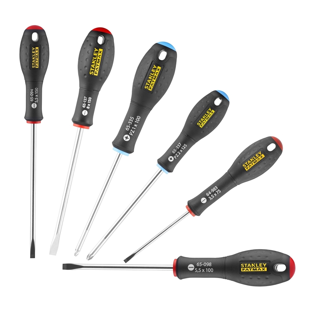 Tournevis d'électricien + mécanicien + Pozidriv - jeu de 6 pièces - Fatmax - 0-65-428 - STANLEY FATMAX