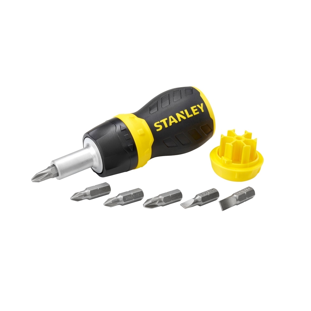 Tournevis porte-embouts boule à cliquet bi-matière + 6 embouts - 0-66-358 - STANLEY