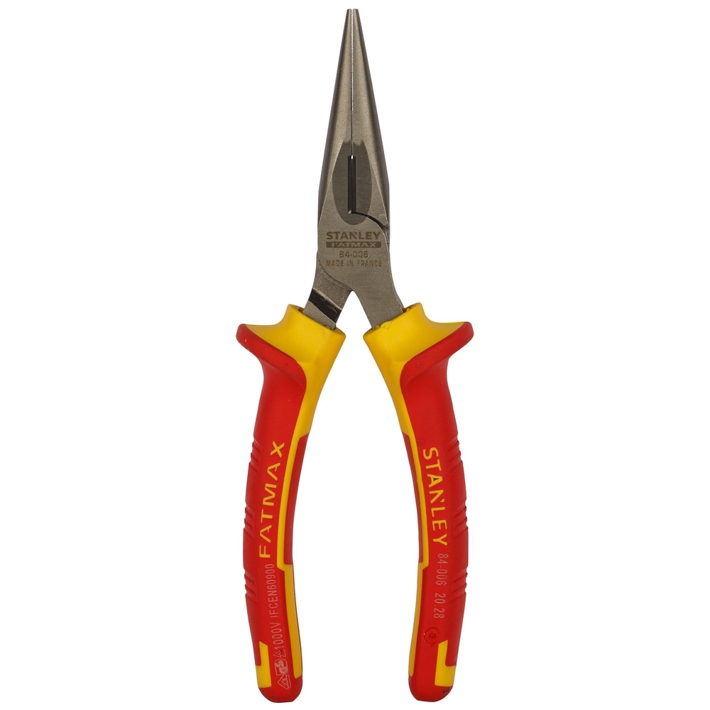 Pince à becs 1/2 ronds longs 160 mm isolée 1000 V - 0-84-006 - STANLEY FATMAX