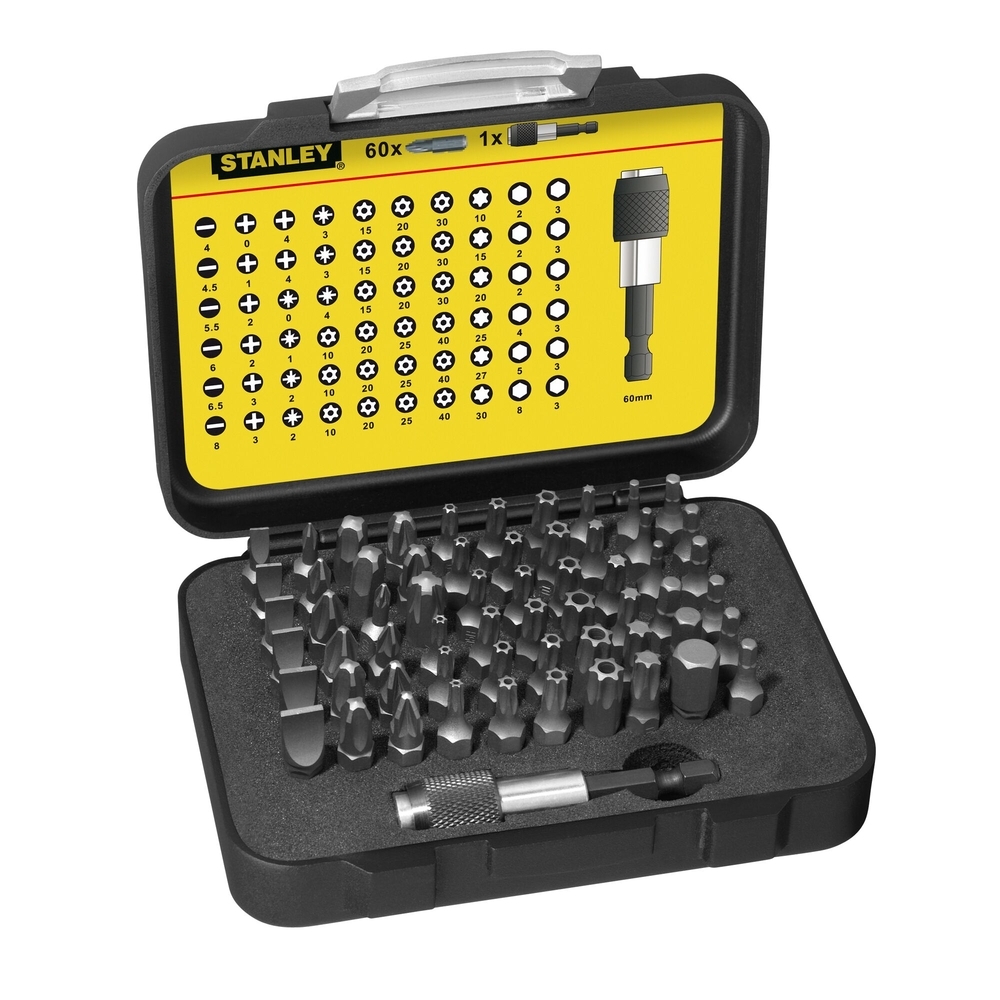 Coffret d'embouts de vissage 1/4’’ 25 mm - jeu de 61 pièces - gamme pro - 1-13-902 - STANLEY