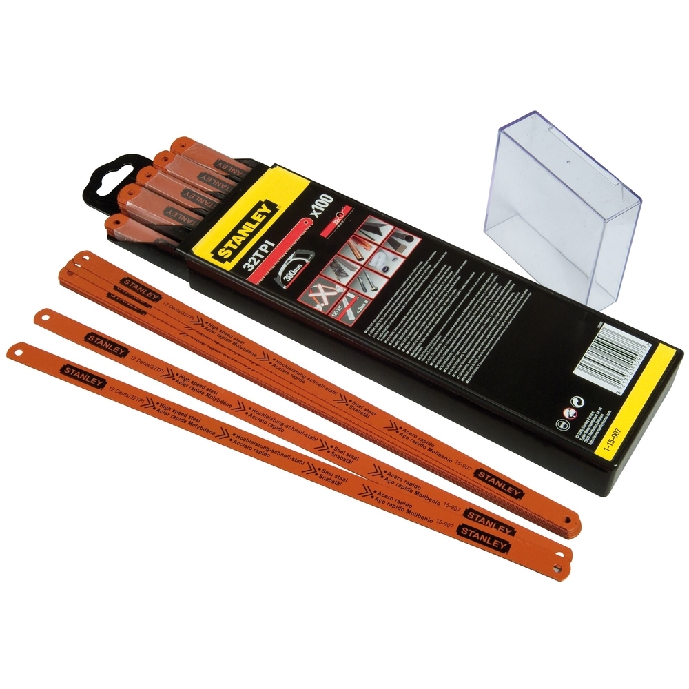 Lames de scie à métaux - boite 100 lames rubis HSS molybdène 12 dents - 1-15-907 - STANLEY