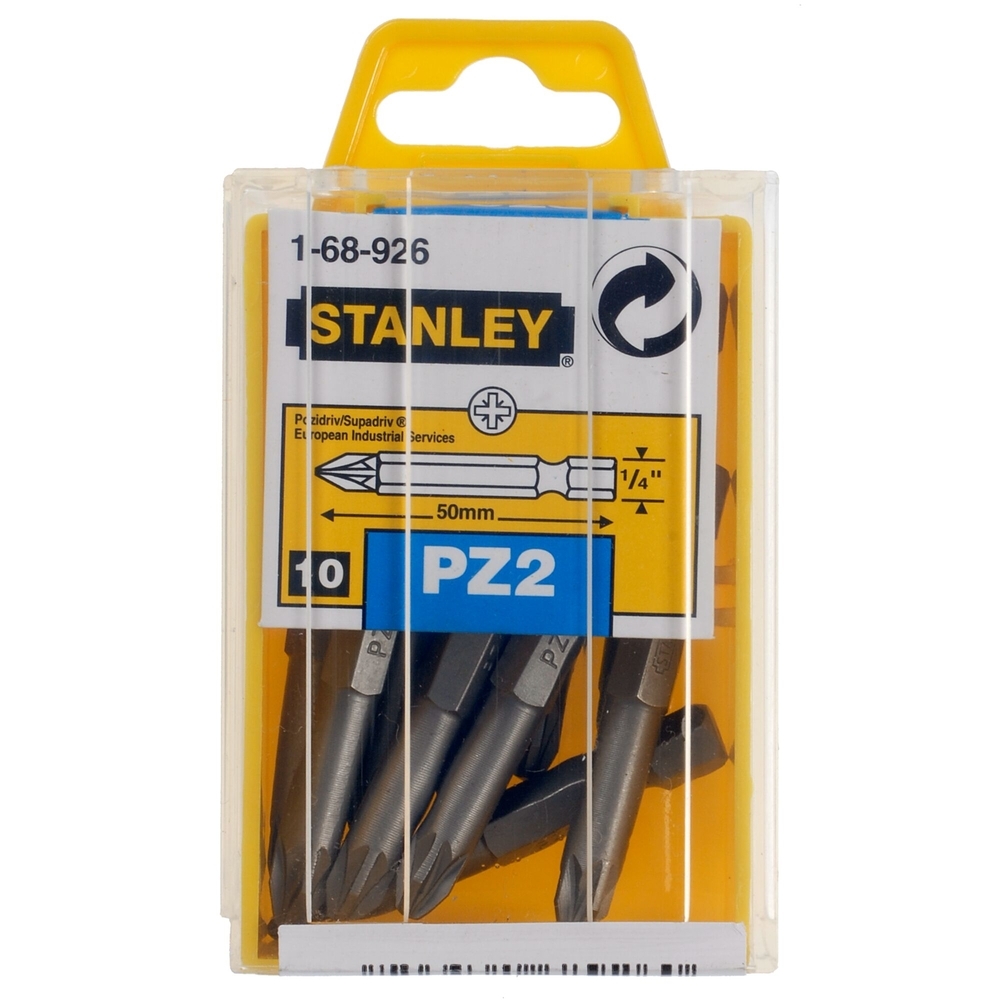Lames de vissage longues Pozidriv PZ2 50 mm - 10 pièces - 1-68-926 - STANLEY